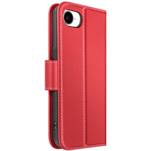 Avizar Leather Wallet Case For Iphone 16 With Stand Function, Red Avizar Leather Wallet Case For Iphone 16 With Stand Function, Red