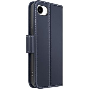 Avizar Leather Wallet Case For Iphone 16 With Stand Function, Dark Blue Avizar Leather Wallet Case For Iphone 16 With Stand Function, Dark Blue
