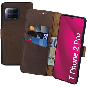 Suncase® Case For T Phone 2 Pro Book Case Real Leather Protection Cover In Antique Brown Suncase® Case For T Phone 2 Pro Book Case Real Leather Protection Cover In Antique Brown