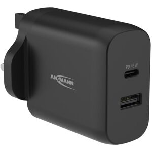 Ansmann Usb Gan Pd Mains Charger, 45w, 2 Port, 1x Usb A, 1x Usb C - 1001-0171 Ansmann Usb Gan Pd Mains Charger, 45w, 2 Port, 1x Usb A, 1x Usb C - 1001-0171