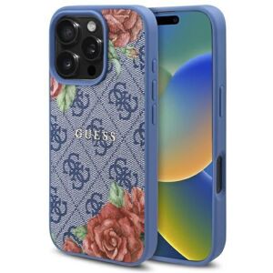 Guess 4g Flower Printed Hardcase With Magsafe For Iphone 16 Pro 6.3" Blue Guess 4g Flower Printed Hardcase With Magsafe For Iphone 16 Pro 6.3" Blue