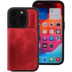 Suncase® Case For Iphone 15 Pro Max Leather Cover Protection With Card Slots Red Suncase® Case For Iphone 15 Pro Max Leather Cover Protection With Card Slots Red
