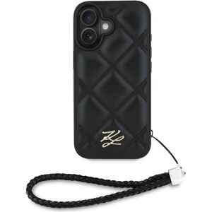Karl Lagerfeld Quilted Initial Logo With Chain Strap Case For Iphone 16 Black Karl Lagerfeld Quilted Initial Logo With Chain Strap Case For Iphone 16 Black
