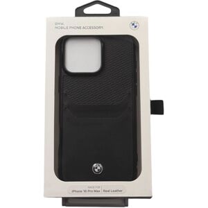 BMW iPhone 16 Pro Max Leather Cardslot Case - Black BMW iPhone 16 Pro Max Leather Cardslot Case - Black