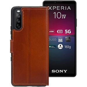 Suncase Cover Flip Case Book Leather Bag Case In Cognac For Sony Xperia 10 Iv Suncase Cover Flip Case Book Leather Bag Case In Cognac For Sony Xperia 10 Iv