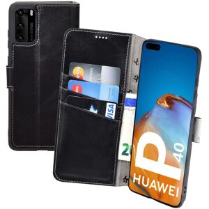 Suncase® Case For Huawei P40 Leather Bag Book Style Cover Bumper In Black Suncase® Case For Huawei P40 Leather Bag Book Style Cover Bumper In Black
