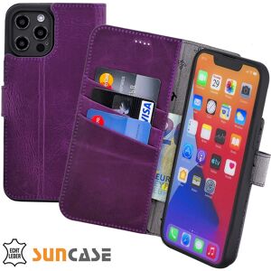 Suncase® Case For Iphone 15 (6.1 ") Case Book Case Genuine Leather Cover Antique Purple Suncase® Case For Iphone 15 (6.1 ") Case Book Case Genuine Leather Cover Antique Purple