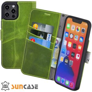 Suncase® Case For Iphone 14 Book Style Leather Protection Cover In Antique Kiwi Green Suncase® Case For Iphone 14 Book Style Leather Protection Cover In Antique Kiwi Green