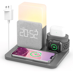 Does Not Apply ⚡3 In 1 Wireless Charging Station With Alarm Clock For Iphone Samsung Airpods Does Not Apply ⚡3 In 1 Wireless Charging Station With Alarm Clock For Iphone Samsung Airpods