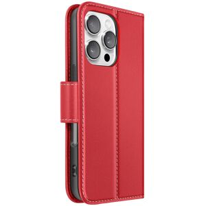 Avizar Leather Wallet Case For Iphone 16 Pro With Stand Function, Red Avizar Leather Wallet Case For Iphone 16 Pro With Stand Function, Red