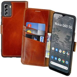 Suncase Case For Nokia G60 5g Case Book Case Genuine Leather Cover In Burned Cognac Suncase Case For Nokia G60 5g Case Book Case Genuine Leather Cover In Burned Cognac