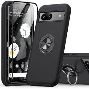 Does Not Apply For Google Pixel 8a Case With 2-Pack Screen Protector, 360° Rotating Metal Ring Does Not Apply For Google Pixel 8a Case With 2-Pack Screen Protector, 360° Rotating Metal Ring