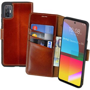 Suncase® Case For Htc Desire 21 Pro 5g Book Case Real Leather Protection Cover Cognac Suncase® Case For Htc Desire 21 Pro 5g Book Case Real Leather Protection Cover Cognac