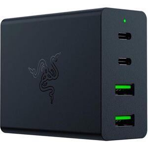 4 Port Razer 130w Gan Charger, Black, 2x Usb-C (100w Pd) 2x Usb-A (18w Pd), Uk & 4 Port Razer 130w Gan Charger, Black, 2x Usb-C (100w Pd) 2x Usb-A (18w Pd), Uk &