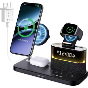 Does Not Apply ⚡charging Station With Alarm Clock Qi2 Wireless Charger For Iphone Watch Airpods Does Not Apply ⚡charging Station With Alarm Clock Qi2 Wireless Charger For Iphone Watch Airpods
