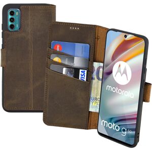 Suncase® Case For Motorola Moto G60 Book Case Leather Protection Cover In Antique Brown Suncase® Case For Motorola Moto G60 Book Case Leather Protection Cover In Antique Brown