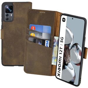 Suncase Case For Xiaomi 12t 5g Bag Book Style Leather Protection Cover In Antique Brown Suncase Case For Xiaomi 12t 5g Bag Book Style Leather Protection Cover In Antique Brown