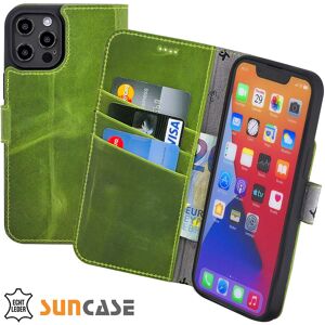 Suncase® Case For Iphone 15 (6.1") Book Case Leather Protection Cover Antique Kiwi Green Suncase® Case For Iphone 15 (6.1") Book Case Leather Protection Cover Antique Kiwi Green