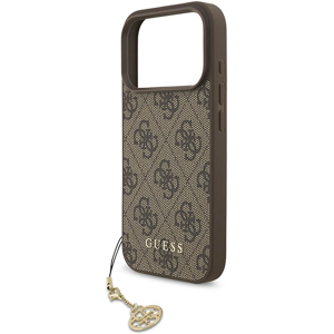 Guess 4g Charms Case For Iphone 17 Pro 6.3\" Tone On Tone Brown - Guhmp17lgf4gcw Guess 4g Charms Case For Iphone 17 Pro 6.3\" Tone On Tone Brown - Guhmp17lgf4gcw