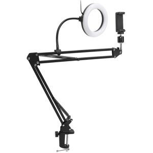 Ring Light With Overhead Phone Mount Articulating Arm Phone Holder Desk Light Ring Light With Overhead Phone Mount Articulating Arm Phone Holder Desk Light