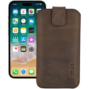 Suncase® Case For Iphone 14 Pro Genuine Leather Bag In Antique Brown + Silicone Case Suncase® Case For Iphone 14 Pro Genuine Leather Bag In Antique Brown + Silicone Case