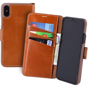 Suncase® Iphone Xs Case Book Style Genuine Leather Bag Wallet Case Cover Etui In Cognac Suncase® Iphone Xs Case Book Style Genuine Leather Bag Wallet Case Cover Etui In Cognac