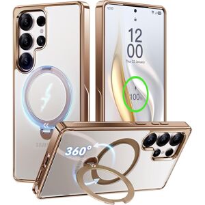 Casekoo Luxury Titanium Gold For Samsung S25 Ultra Case For Magsafe (360° Spin Casekoo Luxury Titanium Gold For Samsung S25 Ultra Case For Magsafe (360° Spin