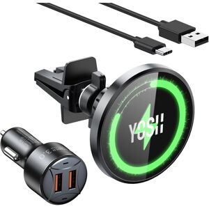 Yosh Mag-Safe Car Charger Mount Air Vent, Wireless Magnetic Fast Charging Iphon Yosh Mag-Safe Car Charger Mount Air Vent, Wireless Magnetic Fast Charging Iphon