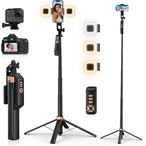 Does Not Apply 71\" Selfie Stick Tripod - With 2 Led Fill Lights And Remote, All-In-One Extendab Does Not Apply 71\" Selfie Stick Tripod - With 2 Led Fill Lights And Remote, All-In-One Extendab