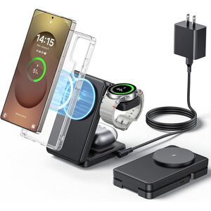 3 In 1 Magnetic Foldable Wireless Charger For Samsung, Fast Mag-Safe Charging St 3 In 1 Magnetic Foldable Wireless Charger For Samsung, Fast Mag-Safe Charging St