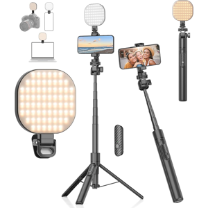 Does Not Apply Vlogging Kit, 61\" Selfie Stick With Light, Phone Tripod With Light & Wireless Re Does Not Apply Vlogging Kit, 61\" Selfie Stick With Light, Phone Tripod With Light & Wireless Re