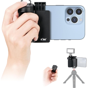 Kiwifotos Smartphone Camera Grip Holder With Detachable Bluetooth Camera Remote Kiwifotos Smartphone Camera Grip Holder With Detachable Bluetooth Camera Remote