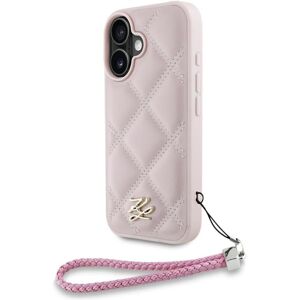 Karl Lagerfeld iPhone 16 Pink Quilted Chain Strap Case Karl Lagerfeld iPhone 16 Pink Quilted Chain Strap Case