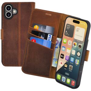 Suncase® Case For Iphone 16 (6.1 ") Case Book Case Genuine Leather Cover Antique Coffee Suncase® Case For Iphone 16 (6.1 ") Case Book Case Genuine Leather Cover Antique Coffee