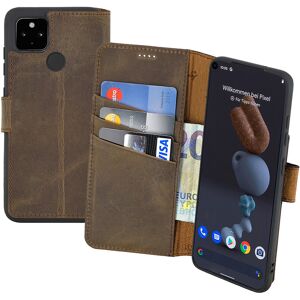 Suncase® Case For Google Pixel 5 Case Book Case Genuine Leather Cover In Antique Braun Suncase® Case For Google Pixel 5 Case Book Case Genuine Leather Cover In Antique Braun