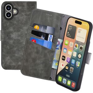Suncase® Case For Iphone 16 (6.1 ") Case Book Case Genuine Leather Cover Antique Grey Suncase® Case For Iphone 16 (6.1 ") Case Book Case Genuine Leather Cover Antique Grey