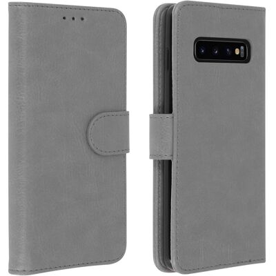 Avizar Galaxy S10 Grey Wallet Case with Stand & Card Slots Avizar Galaxy S10 Grey Wallet Case with Stand & Card Slots