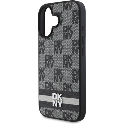 DKNY iPhone 16 Case Black Checkered Stripe - Smartphone Cover DKNY iPhone 16 Case Black Checkered Stripe - Smartphone Cover