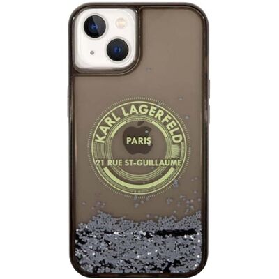 Karl Lagerfeld Black Liquid Glitter iPhone 14 Plus Case Karl Lagerfeld Black Liquid Glitter iPhone 14 Plus Case
