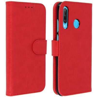 Avizar Huawei P30 Lite Flip Wallet Case - Red Avizar Huawei P30 Lite Flip Wallet Case - Red