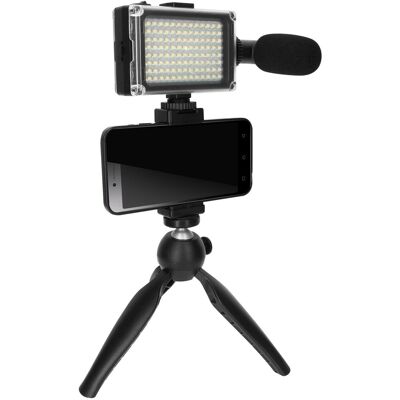 Puluz Vlog Pack - Tripod, Microphone, LED Projector Puluz Vlog Pack - Tripod, Microphone, LED Projector