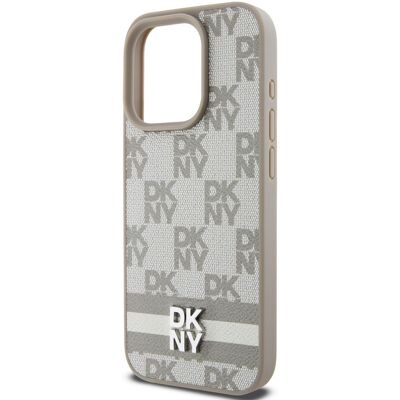 DKNY iPhone 15 Pro Max Beige Case - Elegant Pattern DKNY iPhone 15 Pro Max Beige Case - Elegant Pattern