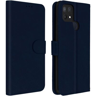 Avizar Oppo A15 Dark Blue Wallet Case Avizar Oppo A15 Dark Blue Wallet Case