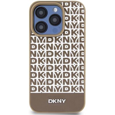 DKNY Leather & MagSafe iPhone 15 Pro Max Case - Brown DKNY Leather & MagSafe iPhone 15 Pro Max Case - Brown