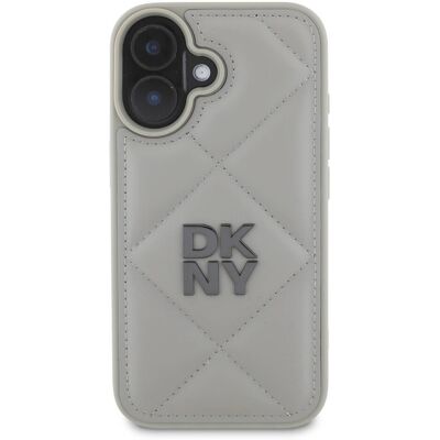 DKNY iPhone 16 Plus Protective Cover - Quilted Grey DKNY iPhone 16 Plus Protective Cover - Quilted Grey