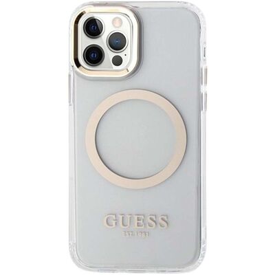 Guess iPhone 12/12 Pro Gold Metal Outline MagSafe Case Guess iPhone 12/12 Pro Gold Metal Outline MagSafe Case