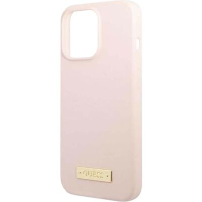 Guess Silicone Logo Plate MagSafe - iPhone 13 Pro Max Pink Case Guess Silicone Logo Plate MagSafe - iPhone 13 Pro Max Pink Case