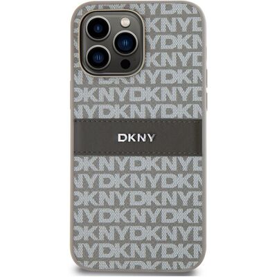 DKNY iPhone 14 Pro Case - Tonal Stripe Pattern, Beige DKNY iPhone 14 Pro Case - Tonal Stripe Pattern, Beige