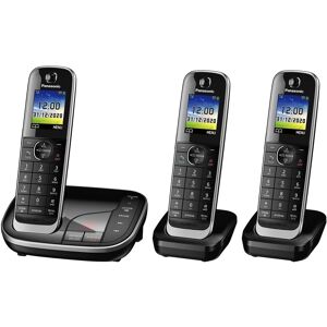 Panasonic Kx-Tgj323eb Cordless Phone, Trio Handset With Nuisance Call Blocker Panasonic Kx-Tgj323eb Cordless Phone, Trio Handset With Nuisance Call Blocker