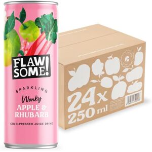 Flawsome! Lightly Sparkling Apple & Rhubarb Juice – No Added Sugar, 100% Cold Flawsome! Lightly Sparkling Apple & Rhubarb Juice – No Added Sugar, 100% Cold